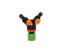 JWFBDB Répartiteur d'eau for robinet d'arrosage à 2 voies, connecteur rapide 5/8", vanne d'irrigation femelle 1/2" 3/4", interrupteur réglable(F)