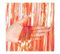 JWFBDB Rideaux for Franges en Feuille de confettis métallisés Brillants et colorés, Accessoires photomaton for fiançailles, Enterrement Vie Jeune Fille décorations fêtes(Colorful Red,1m Wide 3m Drop)