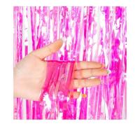 JWFBDB Rideaux for franges en feuille de confettis métallisés brillants et colorés, accessoires photomaton for fiançailles, enterrement vie jeune fille décorations fêtes(Colorful pink,1m wide 2m drop)