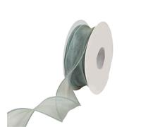 JWFBDB Ruban en Organza de Soie ondulée, 10 mètres/Rouleau, Largeur 40 mm, idéal for la création de nœuds, d'ornements de Cheveux, d'emballages Cadeaux et de décorations en Dentelle.(Green)