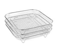 JWFBDB Support for friteuse for Air for 3 couches en acier inoxydable, panier for déshydrateur for gril empilable, accessoire for for, cuire plusieurs aliments une seule fois(Square-8foot)