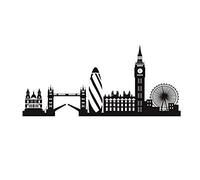 JWJQTLD Autocollant Mural，Londres Big Ben London Eye des Bâtiments De La Ville De Décoration Sculptée Décoration D'Autocollants, Le Salon La Chambre D'Arrière-Plan De La Télévision Et d'autres Murs