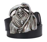 JWJQTLD Ceinture Homme La Personnalité d'hommes Grim Reaper Ceinture Ceinture Décorative Style Crâne Punk Ceintures Femme Élastique