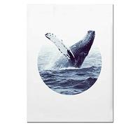 JWJQTLD Impression sur Toile Affiche Moderne Baleine Mur Art Impression Côtière Art Décor Toile Peinture Image Décorative Salon Approprié Chambre Salon Bureau, 15X20 Cm sans Cadre