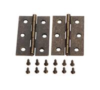 JWLINRKS Charnières 2 pièces Porte d'armoire Bagages Meubles charnière Bijoux boîtes en Bois charnière 6 Trous décoration de Meubles Vintage avec vis(D 63x40mm)