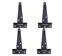JWLINRKS Charnières légères en Fer antirouille en Forme de T, 4 pièces, Vieille boîte en Bois, clôture en Bois, Hangar, Porte de Grange, charnières en T en Fer Cerniera(Black 5inch)