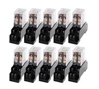 JWLINRKS Relais de Puissance à Bobine AC/DC 12 V, 24 V, 110 V, 220 V, LY2NJ, DPDT, 8 Broches, HH62P, JQX-13F, avec Base de Prise, OK, 10 pièces