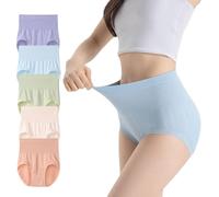 JWMSXYQR Culotte Taille Haute Anti-Fuite pour Femme - Culotte Gainante en Coton sans Coutures - Culotte Douce et Respirante