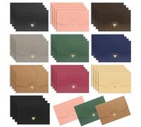 Jwogngls Mini enveloppes, paquet de 50 enveloppes colorées pour cartes cadeaux, avec fermeture en forme de cœur, petites enveloppes c6, pour cartes cadeaux d'Halloween DIY, cartes de remerciement d'i