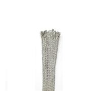JWOO Câble de Signal de Blindage à Gaine métallique Extensible de 2 à 28 mm avec Gaine tressée en cuivre étamé de 1/5 m, W*L(Silver,12MM*5M)