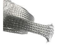 JWOO Manchon de câble tressé de 10 m, Gaine métallique en Acier Inoxydable 304 de 2 à 18 m, Maille Serpent argentée, Protection de Fil(8mm)