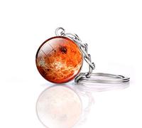 JWPavilion Porte-clés Solar System Planet - Pendentif phosphorescent - Boule de verre en cristal - Cadeau créatif pour femme et homme - Breloque globe lumineux Llaveros (Venus), Venus-1, taille unique