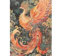 JWPSHIJIE 11CT Kit de broderie estampillée au point de croix à faire soi-même : Magnifique Phénix gamme complète de kits de démarrage pré-imprimés pour débutants 40x50cm