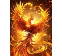 JWPSHIJIE Diamond Painting, Magnifique Phénix,B,40 * 50cm DIY 5D Broderie Diamant, Peinture Diamant Strass Complet,Kit Diamant Painting pour Adultes Artisanat Décor Murale À La Maison
