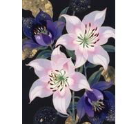 JWPSHIJIE Fleurs Canevas Broderie Point de Croix Kit Complet,11CT Kits de couture à la main Broderie estampée pour les débutants Motif pré-imprimé 40x50cm