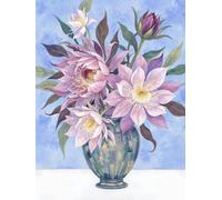 JWPSHIJIE Fleurs Canevas Broderie Point de Croix Kit Complet,11CT Kits de couture à la main Broderie estampée pour les débutants Motif pré-imprimé 40x50cm
