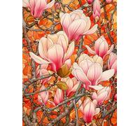 JWPSHIJIE Fleurs Canevas Broderie Point de Croix Kit Complet,11CT Kits de couture à la main Broderie estampée pour les débutants Motif pré-imprimé 40x50cm