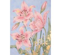 JWPSHIJIE Fleurs Kits de Point de Croix, Kits de Broderie au Point de Croix Imprimés 11CT, Kit de Broderie Estampillés 40x50cm