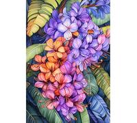 JWPSHIJIE Fleurs Kits de Point de Croix, Kits de Broderie au Point de Croix Imprimés 11CT, Kit de Broderie Estampillés 40x50cm