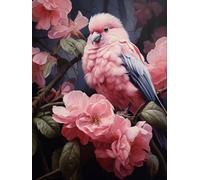 JWPSHIJIE Kits de Point de Croix Estampé Bricolage, Oiseau sur branche de fleur, M, 40 x 50 cm. 11CT couture Gamme Complète de kits de Démarrage de Broderie pré-imprimés pour les Débutants