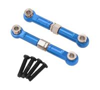 JWQFBC 2 Pièces Barre de Direction Modèle Voiture RC Ensemble Biellettes Liées Servo Tirant Réglable Aluminium Renforcé Système Antiloosening Conçu pour, Bleu