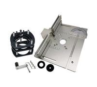 JWQFBC 2 Pièces Kit de Levage Défonceuse Base Aluminium Système D'Insertion Table Bois Accessoires de Précision pour Machines Trimming et Gravure Usage, Plat en argent