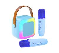 JWQFBC 2 Pièces Machine de Karaoké Enfants Enceinte Portable Jouet Musical Micro pour Chant Jouet Musical Éducatif Matériau Lisse PP Adaptée Aux Fêtes D'Anni, Bleu