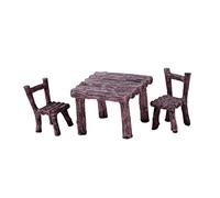 JWQFBC 3 Pièces Miniature Dollhouse Craft Table Chaise Modèle Résine Peinte Main Accessoire Bureau Scène Convient à Micro Street Layout Décoration In,