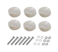 JWQFBC 6 Chevilles de Guitare avec Virole et Vis, Têtes de Mécaniques pour Instruments Classiques, argent