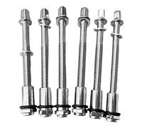 JWQFBC 6 Pièces Tige de Tension Vis pour Batterie Rondelle Remplacement Accessoire Acier Inoxydable Convient à Batterie Snare Drum Basse Drum Kit Jazz, 6x60MM