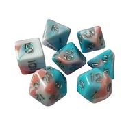 JWQFBC 7 Pièces Dés Polyédriques Acrylique Jeux de Table Multiples Faces Gravure Claire Surface Douce Adaptés pour Réunions Cadeau Fête, Style un