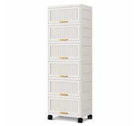 JWQFBC Armoire Rangement Plastique PP, 50cm, Blanc, 3 Niveaux