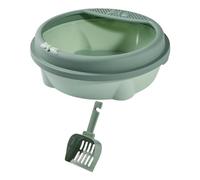 JWQFBC Bac à Litière Chat Plateau Toilettes Chat Pratique Bord Haut Anti Éclaboussures Facilité Nettoyage Chats D'Appartement, Vert Rose