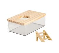 JWQFBC Bac à Sable pour Hamster, Bac à Sable avec échelle, Décoration D'enclos, Piscine Acrylique pour Animaux, Salle de Bain pour Souris, L