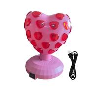 JWQFBC Boule Disco Lumineuse Alimentée Par USB et Rotative à 360°, Idéale pour Les Fêtes D'Halloween, Les, Les Anniversaires et Les Soirées Dansante, coeur d'amour rose