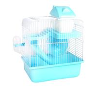 JWQFBC Cage pour Hamster Double Étage Portable avec Maison pour Petits Animaux Respirante en PP Solide Adaptée à La Maison Bureau Camping, Bleu