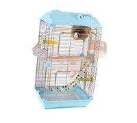 JWQFBC Cage pour Oiseaux Cage Ouverte à Perroquet Maison pour Oiseaux Supports Accessoires Habitat Spacieux Design Moderne Fer et Acrylique Adaptée à La Déco, Bleu