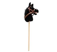 JWQFBC Cheval à Bascule en Bois avec Hennissements et Galops Réalistes, Idéal pour Les Enfants à Partir de 3 Ans, Noir sans Rouleau