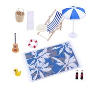 JWQFBC Décoration de Maison de Poupée Miniature de Plage, Accessoires D'extérieur pour Maison de Poupée de Jardin, Micropaysage de Plage pour Accessoires