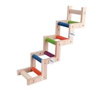 JWQFBC Échelle pour Oiseaux Jouet à Mâcher Bois Naturel Support d'exercice Perchoir Démontable Accessoire Suspendu Adapté Aux Perroquets Volière Intérieure A, D 42cmx10cm