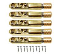 JWQFBC Ensemble Chevalet et Cordier pour Guitares électriques Sans Tête (sillet Simple) avec Clé, 5 Cordes Dorées