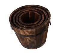 JWQFBC Ensemble de 4 Pots de Fleurs en Bois, Jardinières Légères pour La Décoration Intérieure, Pots de Fleurs, Contenants pour Plantes pour Chambre, Bouche Plate