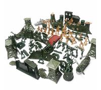 JWQFBC Ensemble Figurines en Plastique Militaire avec Accessoires, Jouet Militaire pour Enfants , Ensemble de Combat C+