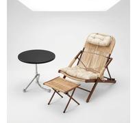 JWQFBC Fauteuil Patio Pliable, Bois, Noir | Articulation soli, Chaise Longue Inclinable, Moment relaxation, Pour personnes âgées