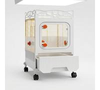 JWQFBC Gran Cage à Oiseaux d'intérieur avec Roues pour perruches, Reproduction, 1 étage, 36x36x70cm