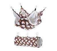 JWQFBC Hamac pour Hamster Tunnel Lit Suspendu Fleece Accessoire Jouet Nid Caché Fonction Douceur Utilisation Organisée Adapté Animaux de Petite Taille Cage, CafÉ