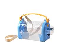JWQFBC Hamster Sac Portable Cage Pochette Résistante Petite Animaux Filet Transparent pour Cochons d'Inde Rats Lapins Idéal Sortie Animaux Visite Vété, Bleu