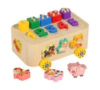 JWQFBC Jeu D'association de Couleurs, de Chiffres et de Formes - Un Chariot Charmant pour Les Blocs de Construction Cognitive