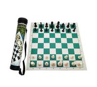JWQFBC Jeu d'Échecs pour Adultes Ensemble de Tournoi avec Plateau Flexible Jeu Transportable avec Rangement Pratique dans un Tube Solide pour et, 52cmx8cmx8cm