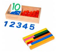 JWQFBC Jeu Mathématiques en Bois, réglettes numériques | Éléments en papier, Ensemble Numérique enfant, Exploration s chiffres, Pour Élèves maternelle